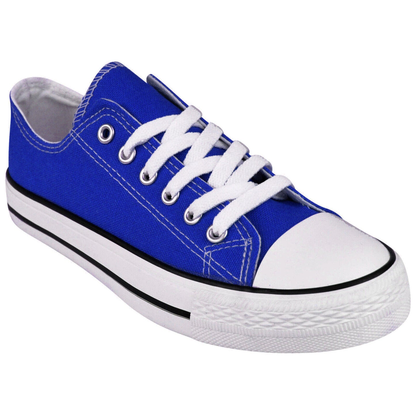 WOMENS CANVAS SHOES LADIES LACE UP PLIMSOLLS PUMPS SNEAKERS TRAINERS SKATERS Lace-Up Sneakers