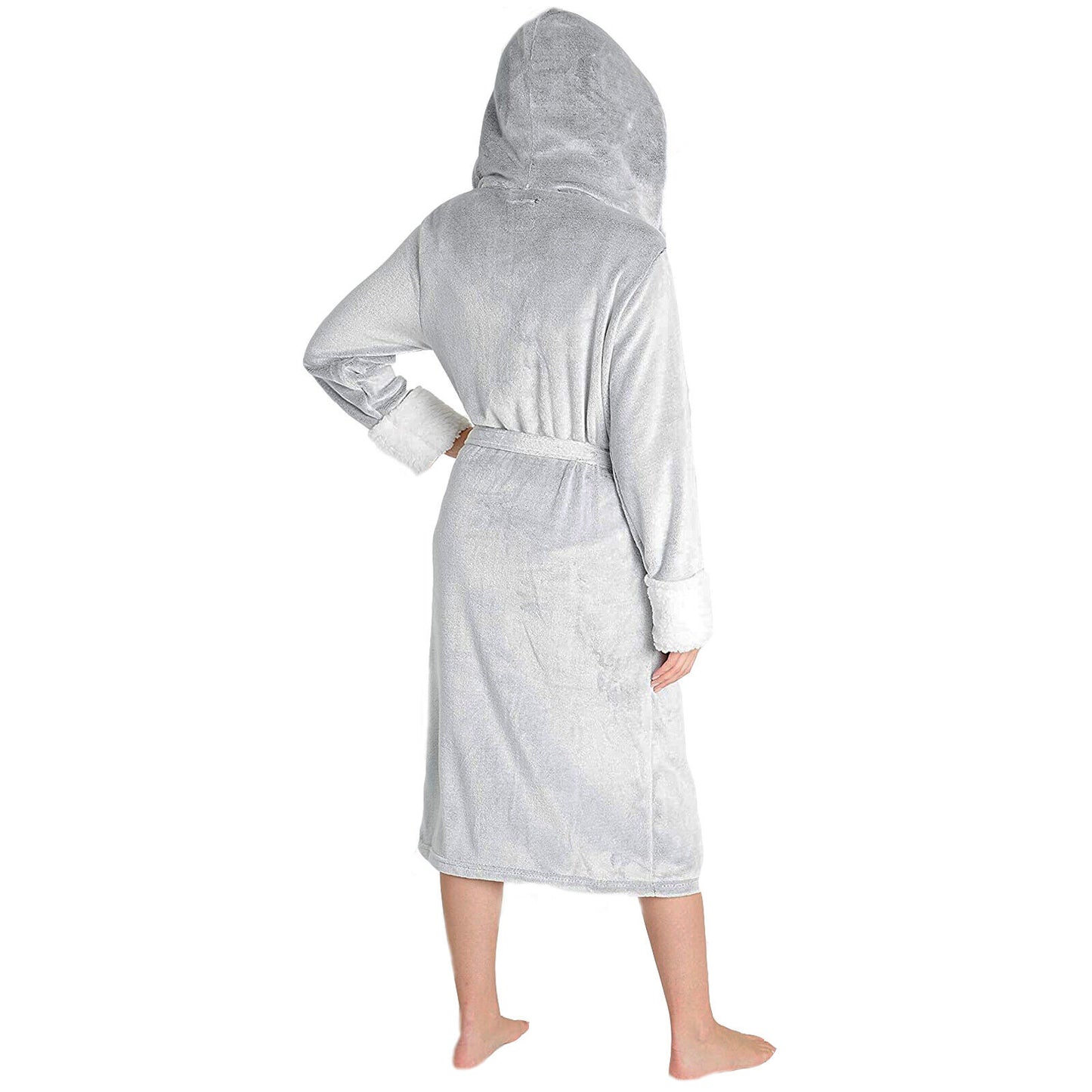 LADIES WOMENS CORAL POLAR FLEECE DRESSING GOWN BATH ROBE NIGHT WEAR HOUSE COAT Super-Soft Comfort for Relaxation
