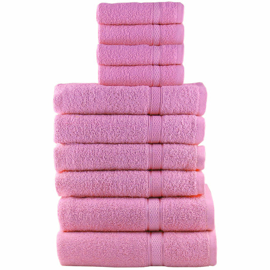 10 Piece Towel Luxury Soft Bale Set 100% Egyptian Cotton Face Hand Bath Bathroom Towels