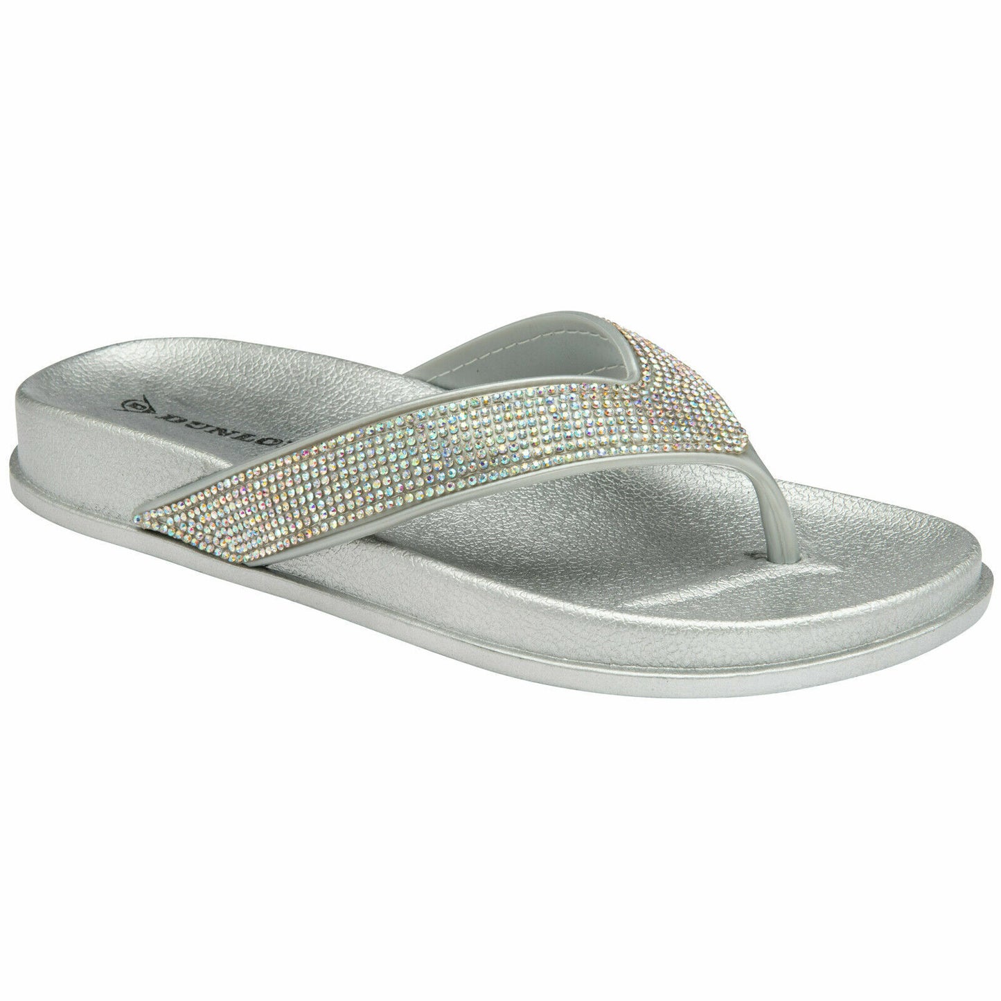 WOMENS FLIP FLOPS LOW WEDGE SLIPPERS DUNLOP LADIES SANDAL SUMMER COMFORT SHOES