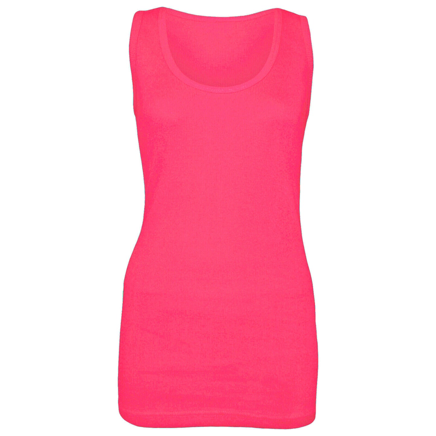 NEW LADIES WOMENS PLAIN SUMMER STRETCHY RIBBED CASUAL TOP T SHIRT MUSCLE VEST