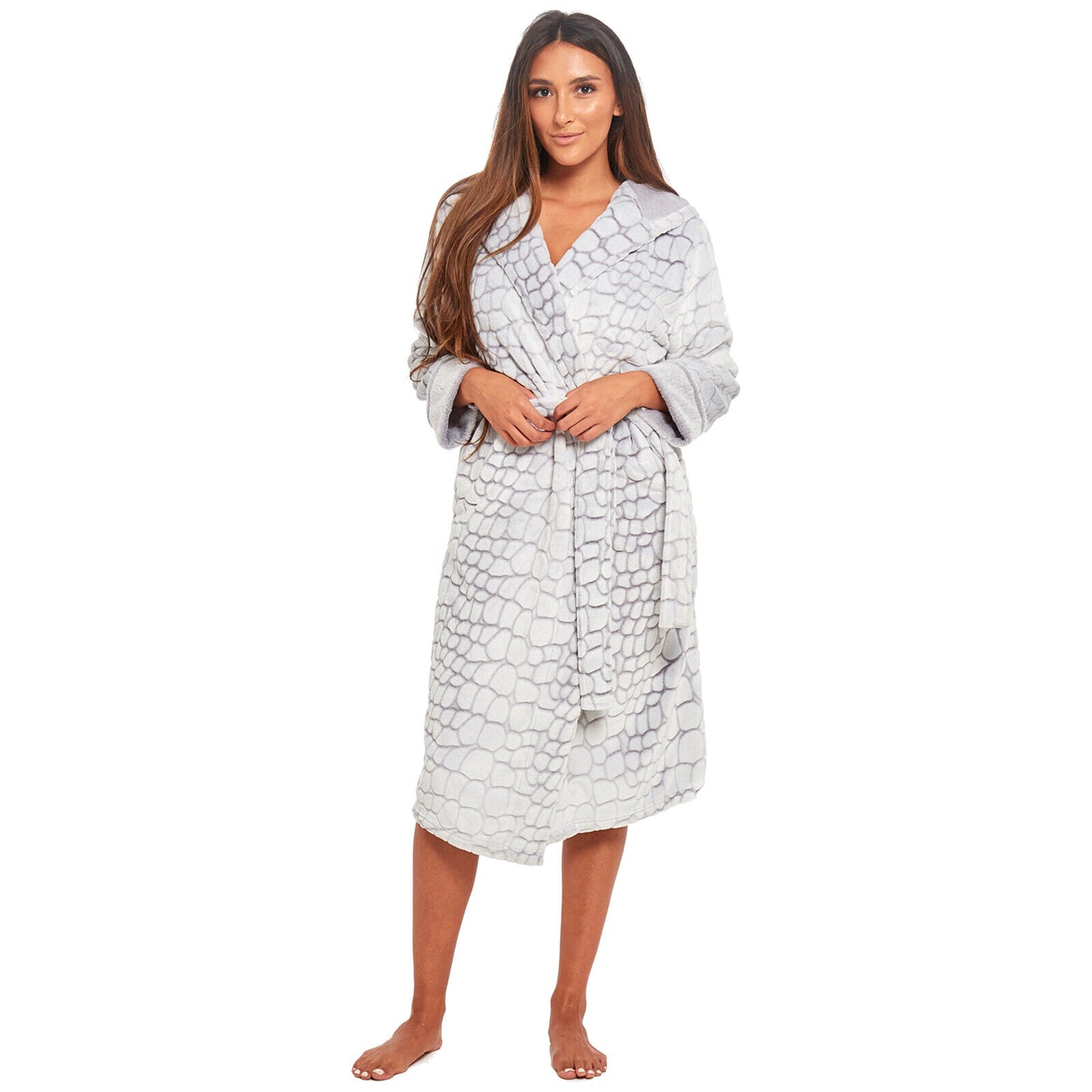 LADIES WOMENS CORAL POLAR FLEECE DRESSING GOWN BATH ROBE NIGHT WEAR HOUSE COAT Super-Soft Comfort for Relaxation