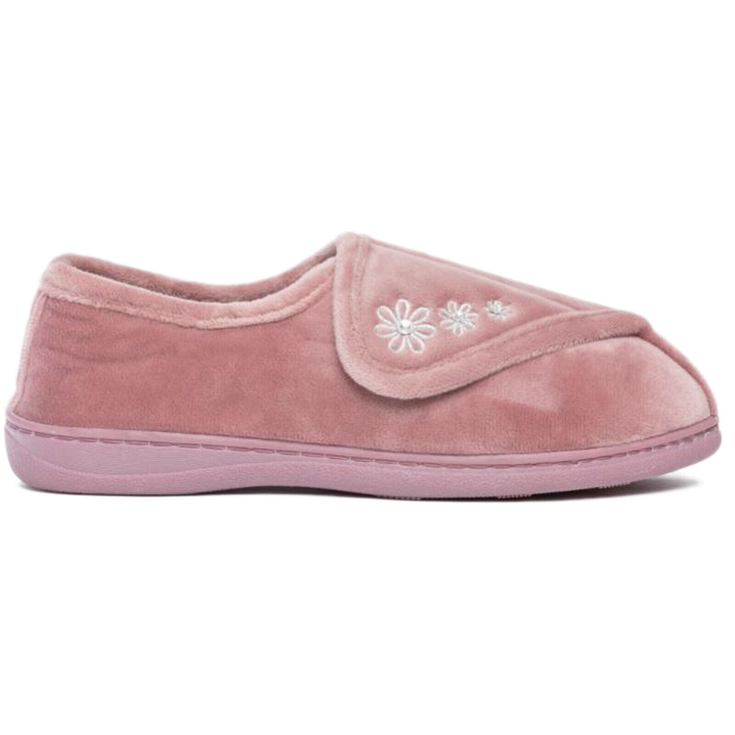 DR KELLER WOMENS SLIPPERS LADIES WIDE FIT CUSHIONED WARM ADJUSTABLE FLEECE SHOE