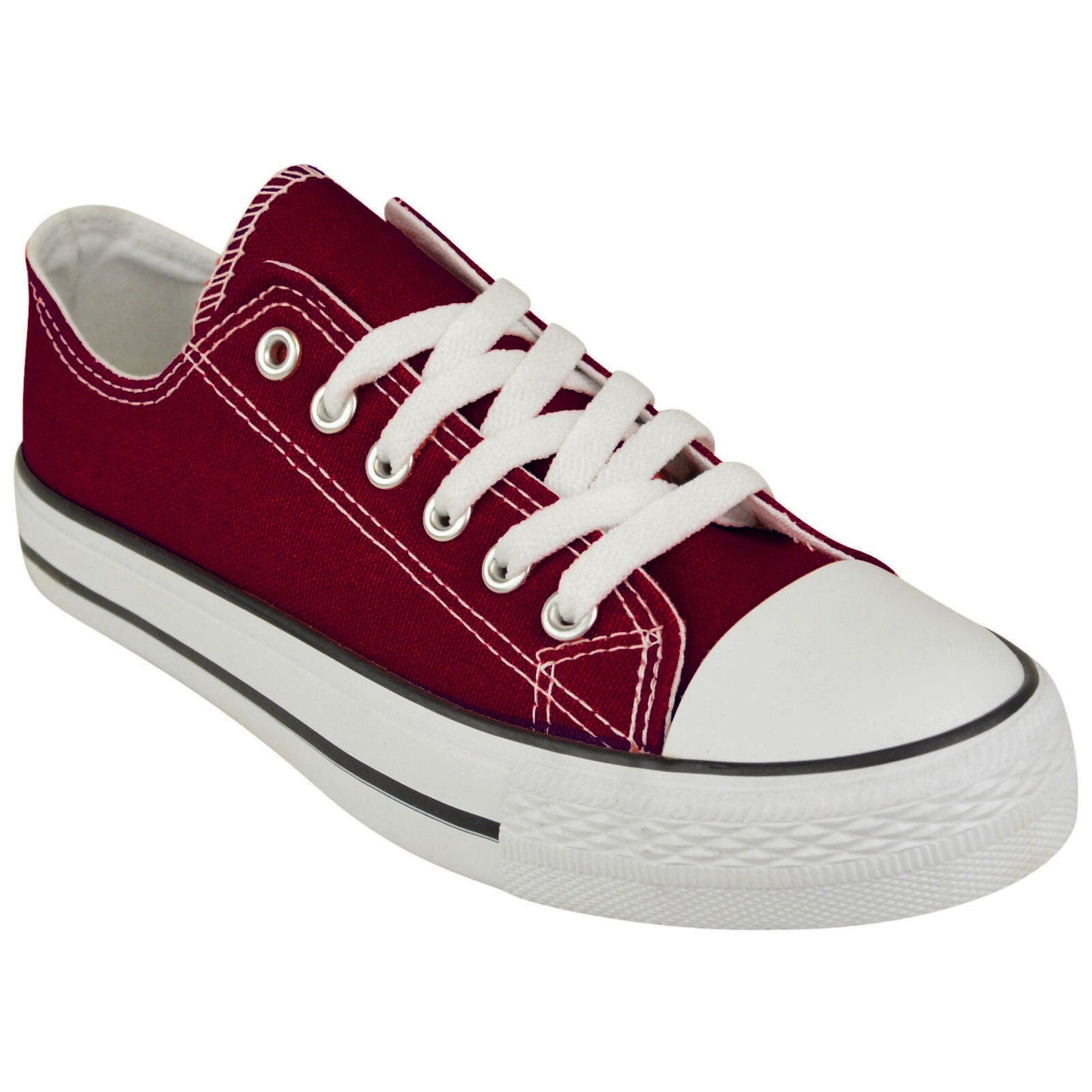 WOMENS CANVAS SHOES LADIES LACE UP PLIMSOLLS PUMPS SNEAKERS TRAINERS SKATERS Lace-Up Sneakers