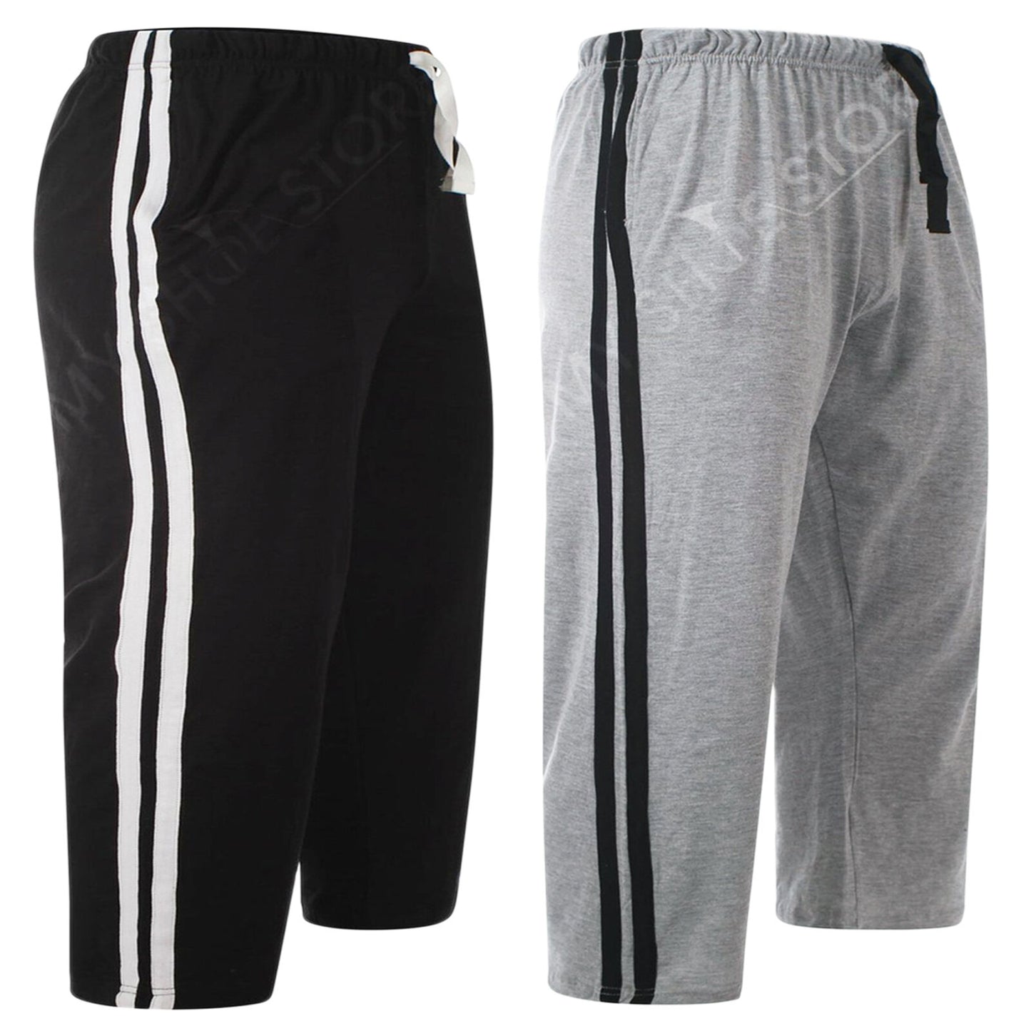 2 PACK MENS LOUNGE SHORTS COTTON PJ BOTTOMS DRAWSTRING WAIST CASUAL SLEEPWEAR NIGHTWEAR COMFY PYJAMAS HOMEWEAR SET