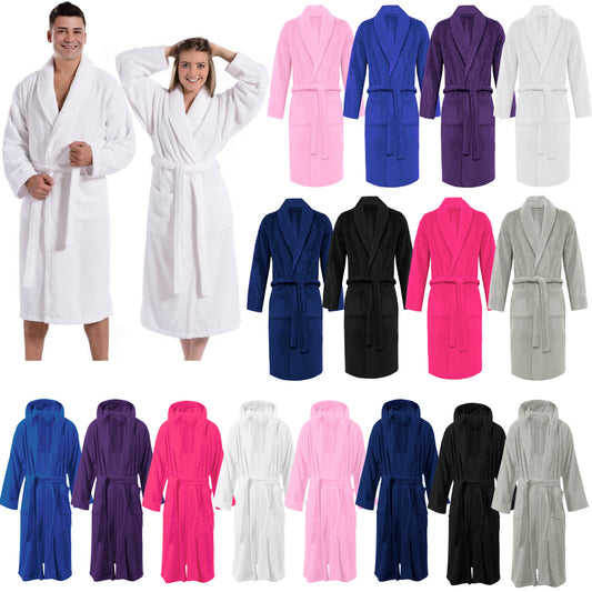 UNISEX LUXURY EGYPTIAN COTTON TERRY TOWELLING BATH ROBE DRESSING GOWN TOWEL SOFT (Soft, Absorbent, Luxurious)