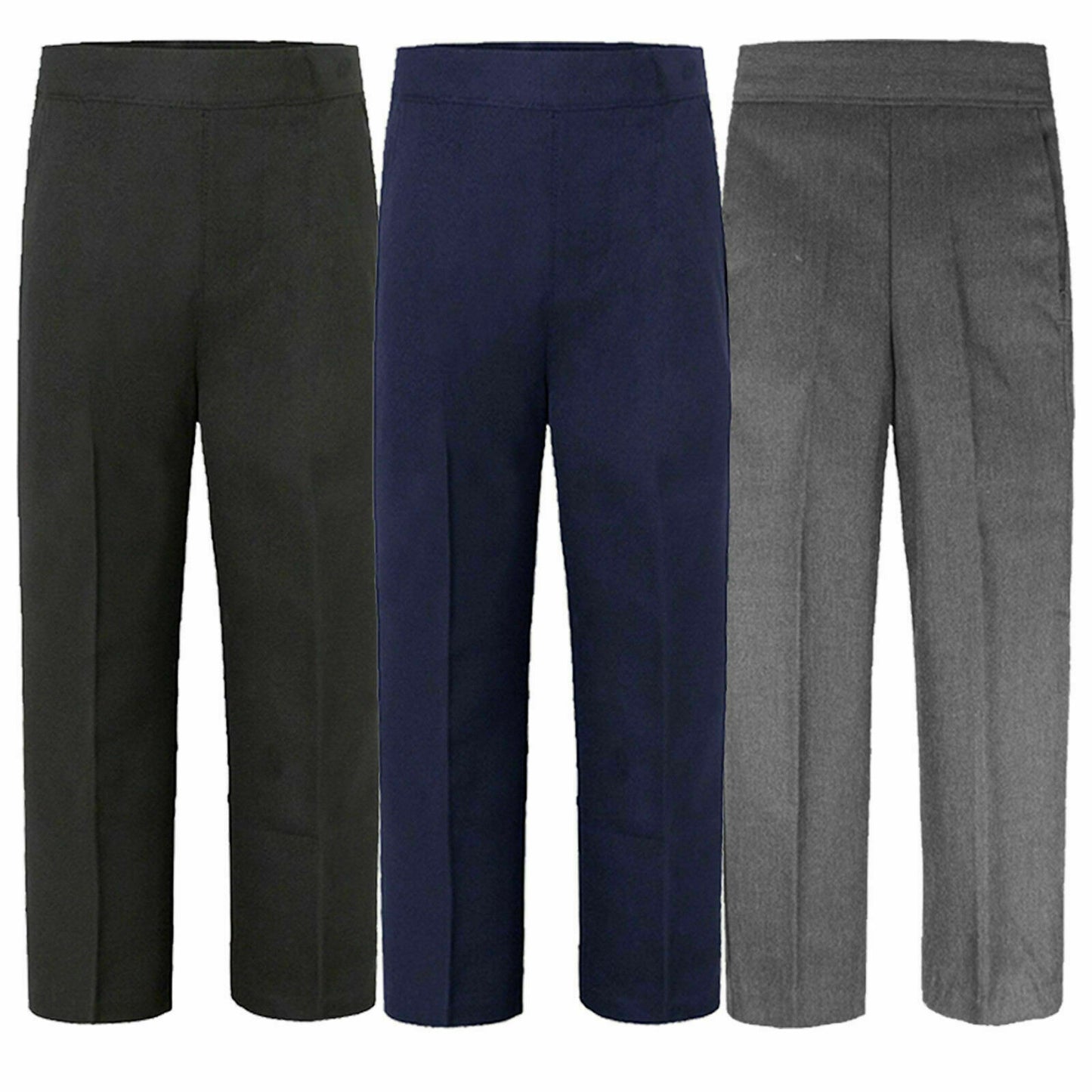 BOYS KIDS CHILDREN BACK TO SCHOOL QUALITY UNIFORM TROUSERS PANTS AGE 1 TO 13 (Warm, Breathable, Made in UK)