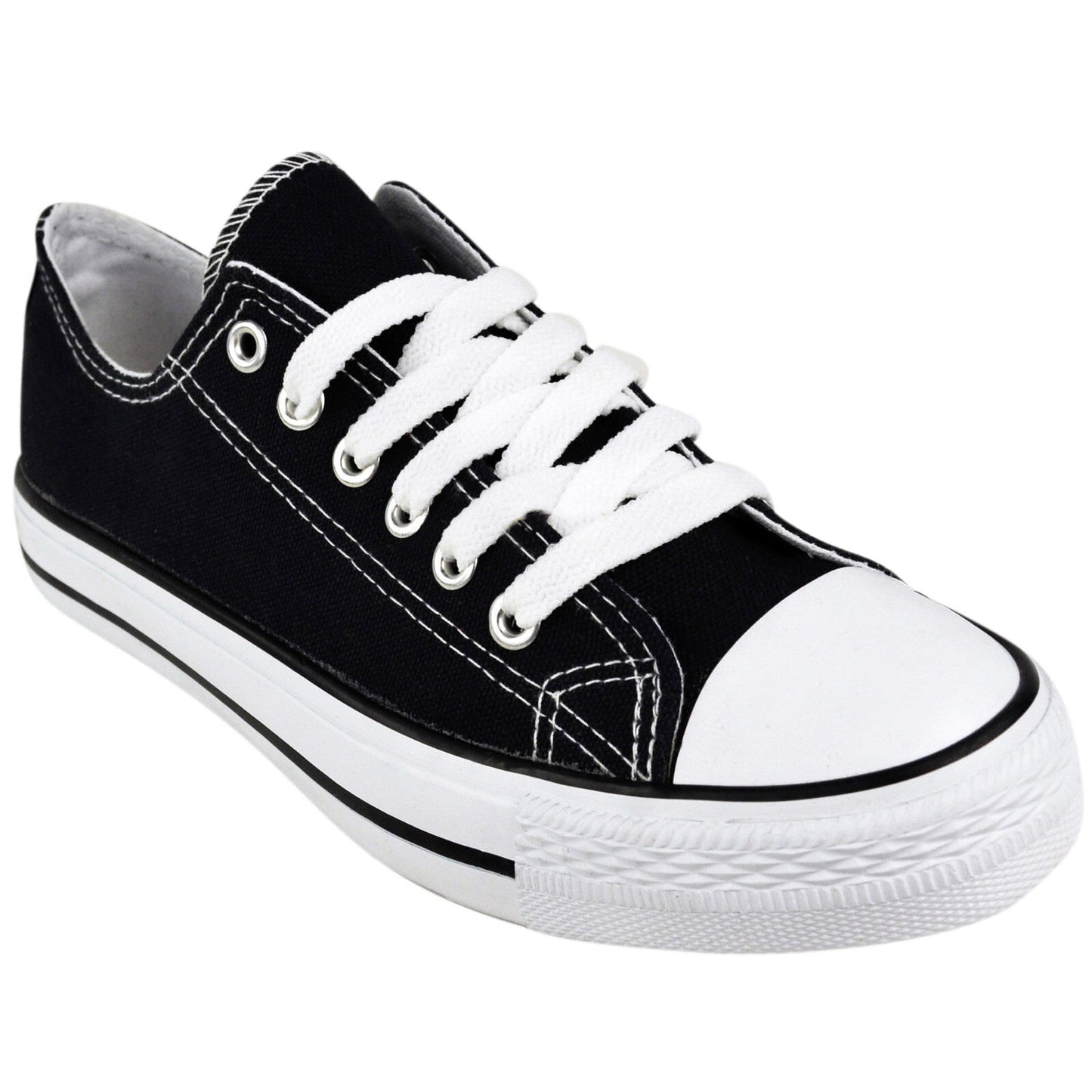 WOMENS CANVAS SHOES LADIES LACE UP PLIMSOLLS PUMPS SNEAKERS TRAINERS SKATERS Lace-Up Sneakers