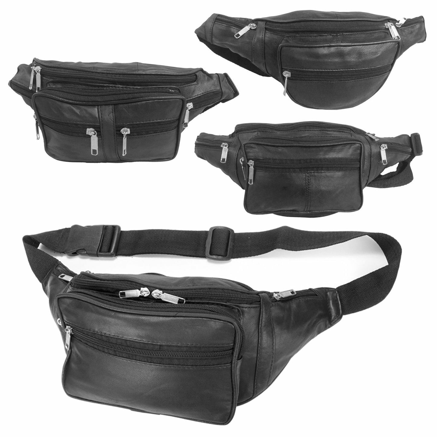 BUM BAG REAL LEATHER FANNY PACK TRAVEL FESTIVAL MONEY POUCH WAIST BELT WALLET