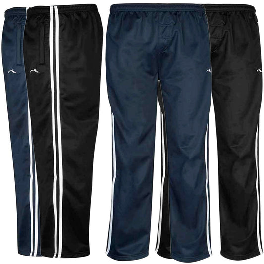 BOYS TRACKSUIT BOTTOMS SILKY JOGGERS JOGGING STRIPED SPORTS PANTS TROUSERS Sporty Stripes & Comfy Silky Feel
