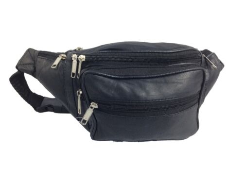 BUM BAG REAL LEATHER FANNY PACK TRAVEL FESTIVAL MONEY POUCH WAIST BELT WALLET