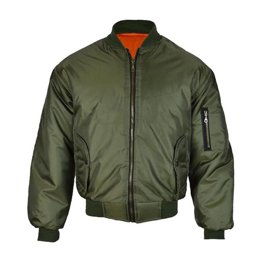 MENS MA1 BOMBER JACKET REVERSIBLE FLIGHT PILOT COAT LIGHTWEIGHT ARMY STYLE CASUAL BIKER SECURITY OUTDOOR RETRO SCOOTER BASEBALL ZIP WORKWEAR
