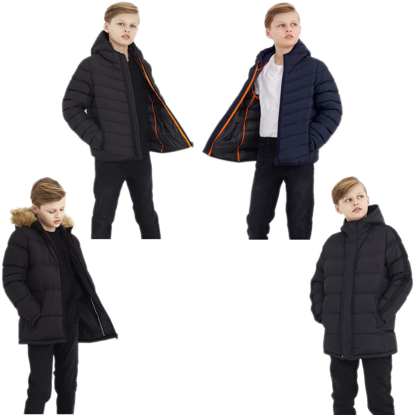 BRAVE SOUL BOYS PADDED JACKET PUFFER PUFFA WARM WINTER QUILTED BUBBLE HOODED SCHOOL COAT