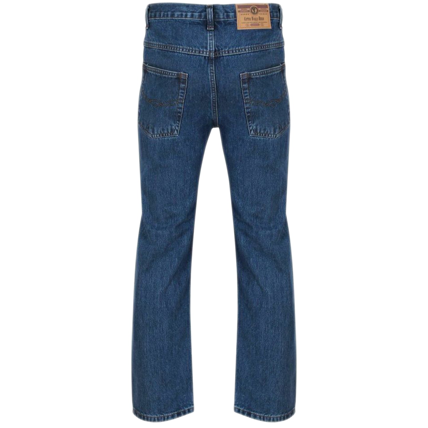 Mens Original Cotton Jeans Basic Plain Straight Leg Heavy Duty Denim Wash Jean Classic Designer Fit Casual Work Wear Zip Fly Belt Loop Pants Pocket Trousers