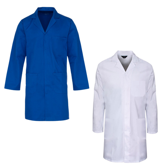 UNISEX MEDICAL LAB COAT DOCTOR NURSE OVERALL HYGIENE UNIFORM FOOD INDUSTRY LABORATORY WORKWEAR LIGHTWEIGHT DURABLE PROFESSIONAL JACKET