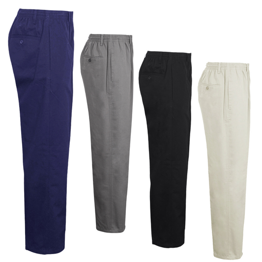 MENS RUGBY STYLE TROUSERS BIG PLUS SIZE COMFORT STRETCH WAIST SMART CASUAL PANTS WITH POCKETS EVERYDAY WEAR SIZE 42 TO 48 INCH