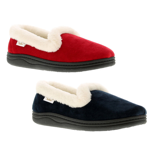 DR KELLER WOMENS SLIPPERS LADIES WIDE FIT CUSHIONED WARM ADJUSTABLE FLEECE SHOE