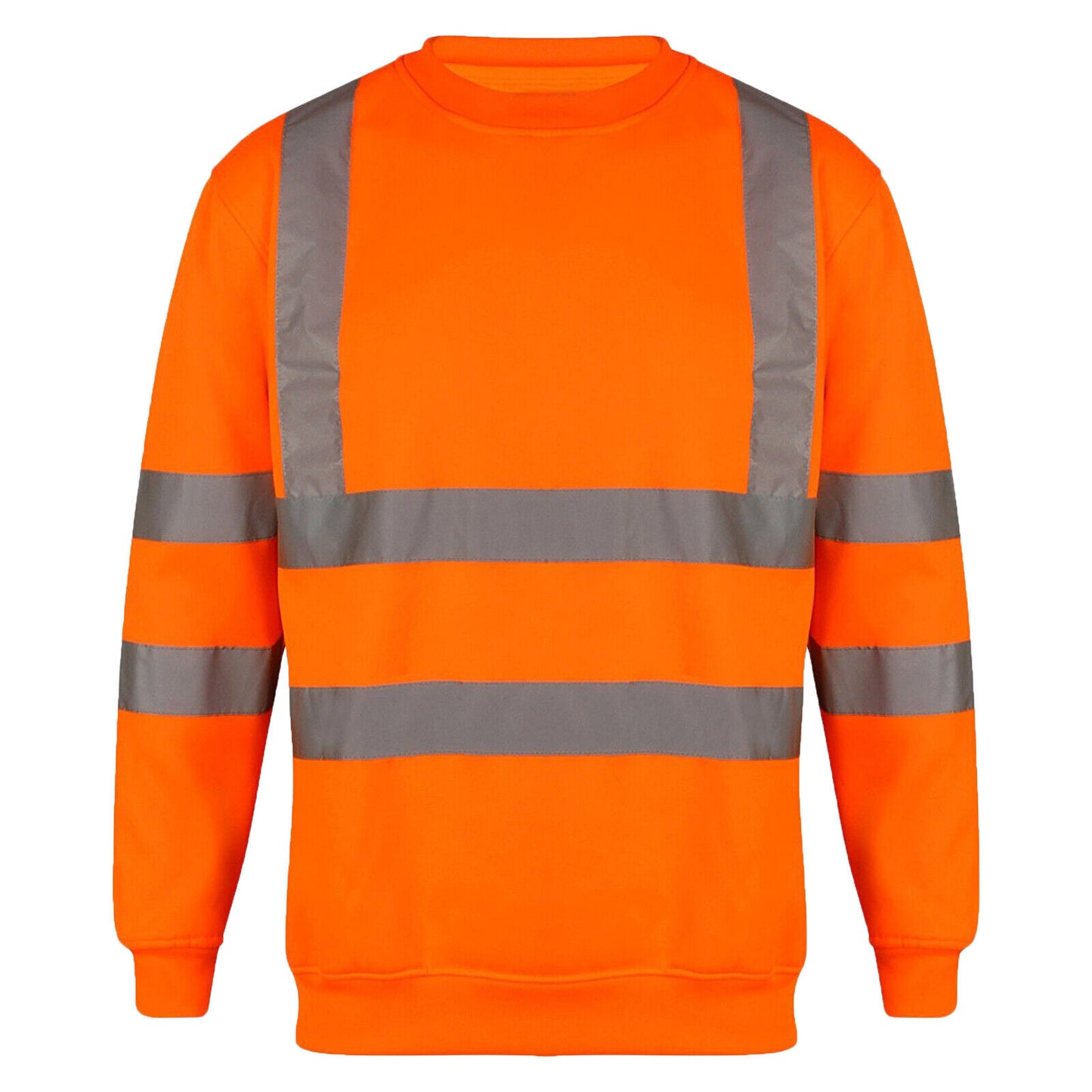 HI VIS CREW NECK SWEATSHIRTS HIGH VISIBILITY REFLECTIVE SECURRITY JUMPERS TOPS