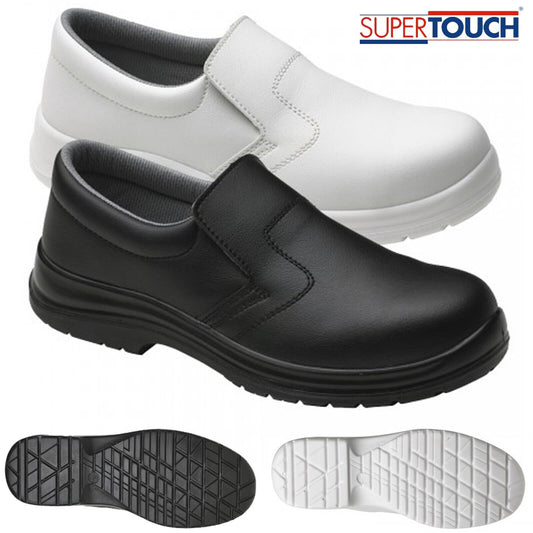 Mens Food X Hygiene Anti Slip On Lightweight Safety Shoes Steel Toe Cap Medical