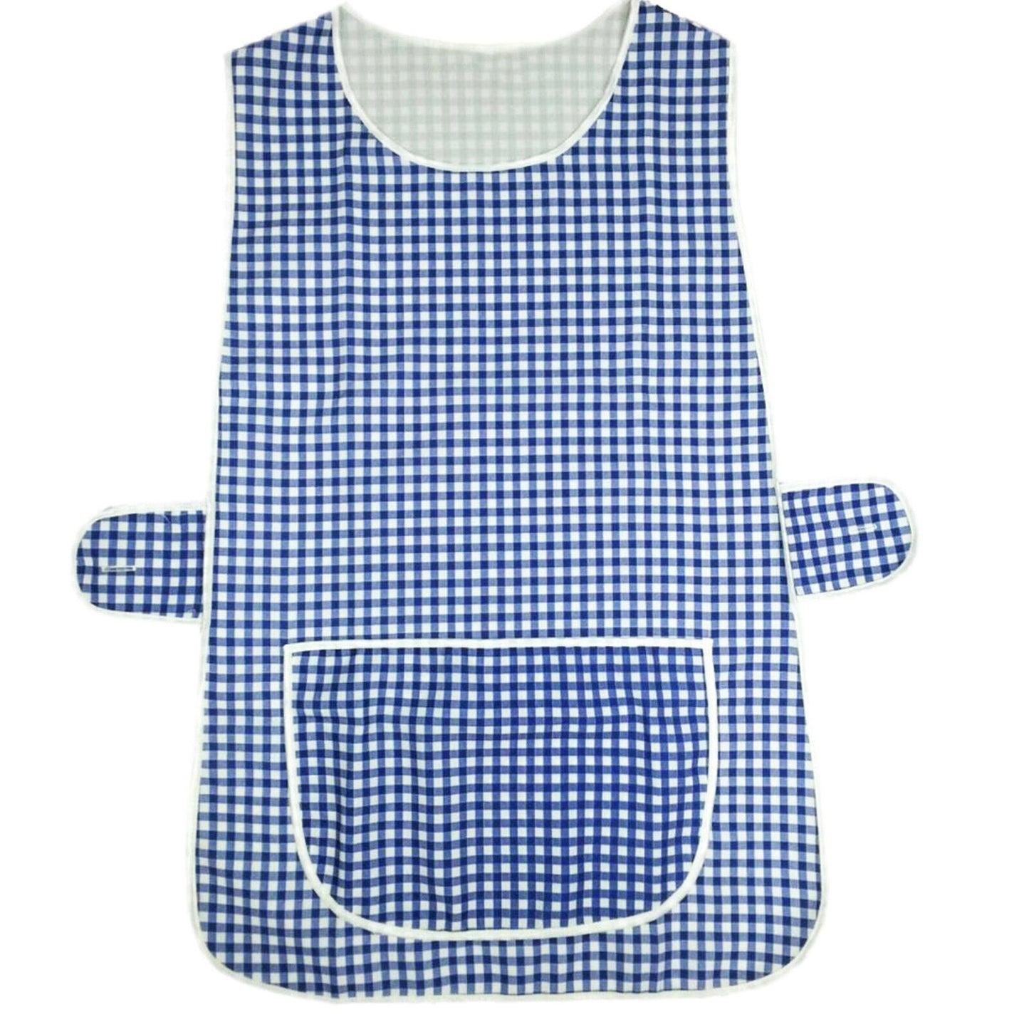WHITE PIPING TABARD WOMENS TABBARD LADIES APRON WITH POCKET KITCHEN CLEANING CHEF WORK WEAR