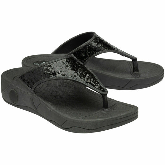 WOMENS FLIP FLOPS LOW WEDGE SLIPPERS DUNLOP LADIES SANDAL SUMMER COMFORT SHOES