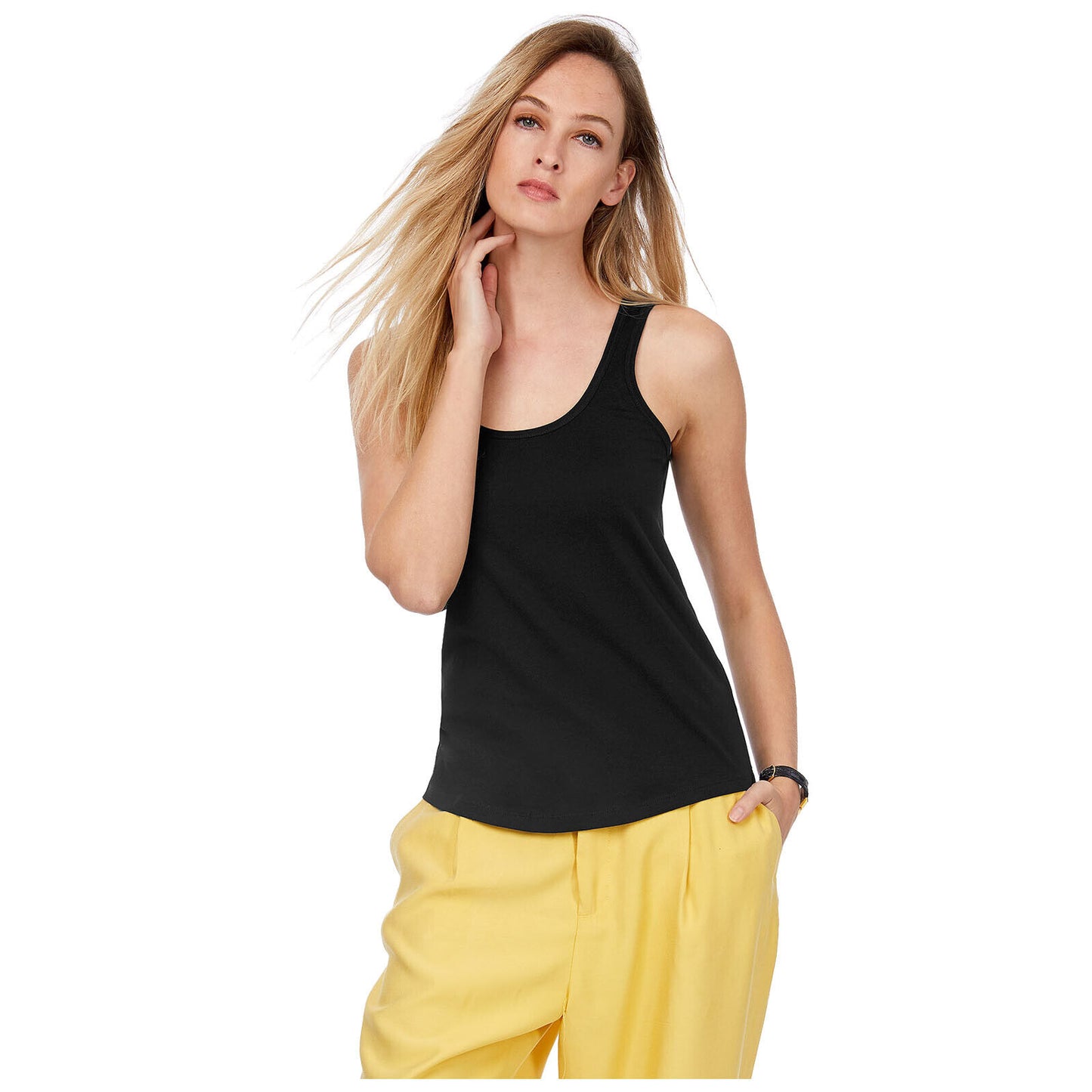 PACK OF 2 NEW WOMEN LADIES CASUAL PLAIN SUMMER STRETCHY RIBBED TOP T SHIRT VEST