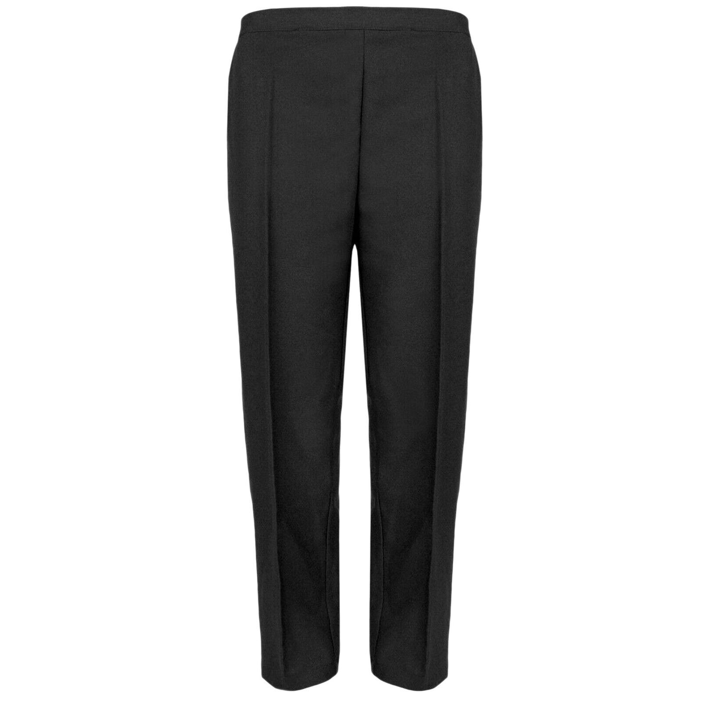 PACK OF 2 LADIES WOMENS HALF ELASTICATED WAIST TROUSERS WITH POCKETS PLUS SIZE 22 to 24