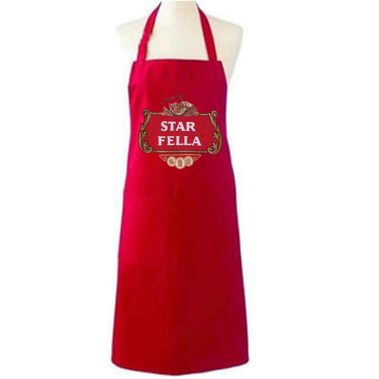 STARFELLA RED APRON FUNNY BBQ COOKING GIFT FOR MEN WOMEN UNISEX ADULT CHEF COSTUME KITCHEN BANTER NOVELTY BIB