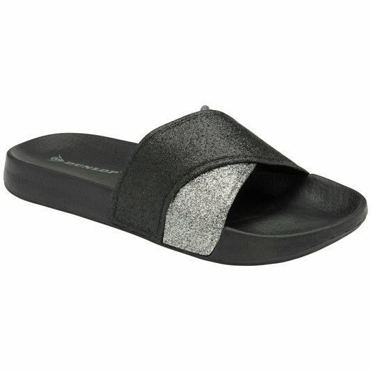 WOMENS FLIP FLOPS LOW WEDGE SLIPPERS DUNLOP LADIES SANDAL SUMMER COMFORT SHOES