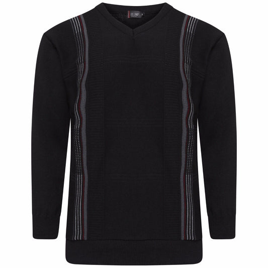 MENS V NECK STRIPE JUMPER LONG SLEEVE KNITWEAR SWEATER PULLOVER SOFT KNITTED TOP