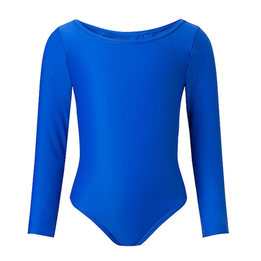 Children Girls Leotard Gymnastic Ballet Dance Long Sleeve Shiny Lycra Sport Suit Shiny Lycra Leotard (Girls, Activewear, Sport Suit)