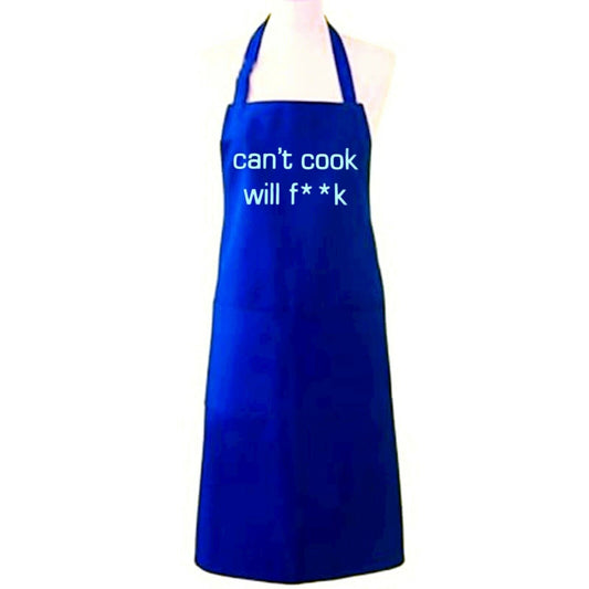 CANT COOK WILL BLUE APRON FUNNY NOVELTY GIFT UNISEX ADULT MEN WOMEN CHEF BBQ COOKING KITCHEN JOKE BIB