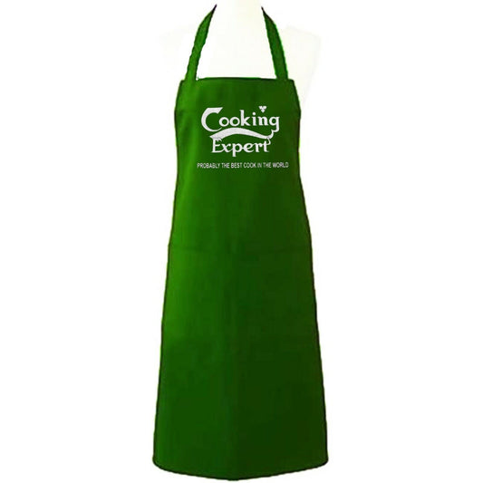 COOKING EXPERT GREEN APRON FUNNY CHEF KITCHEN BBQ COOKING GIFT FOR MEN WOMEN UNISEX ADULT NOVELTY JOKE COSTUME BIB