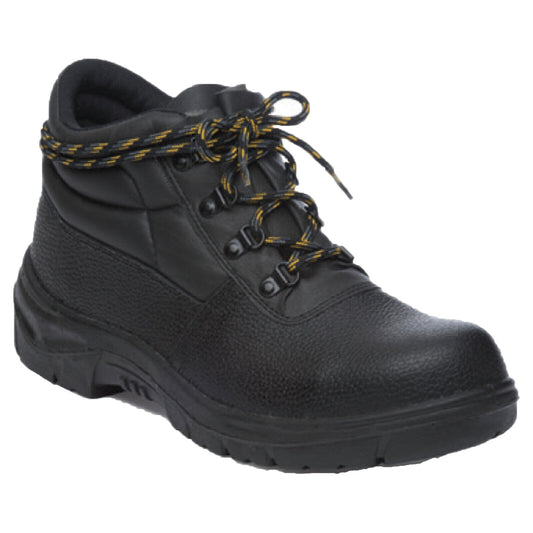 MENS WORK BOOTS LEATHER SAFETY LIGHTWEIGHT STEEL TOE CAP HIKER ANKLE HIKING SHOE