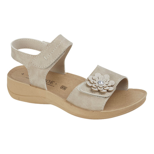 WOMENS LADIES SANDALS TOUCH FASTENING SUMMER DIAMANTE ANKLE STRAP CASUAL SHOES