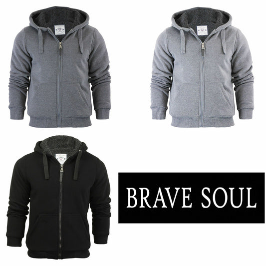 BRAVE SOUL BOYS HOODY KIDS HOODIE SHERPA FLEECE LINING HOODED JACKET SWEAT SHIRT
