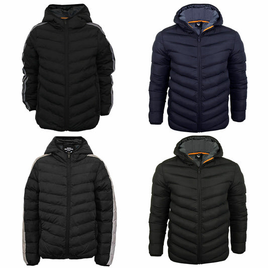 BRAVE SOUL BOYS PADDED JACKET PUFFER PUFFA WARM WINTER QUILTED BUBBLE HOODED SCHOOL COAT