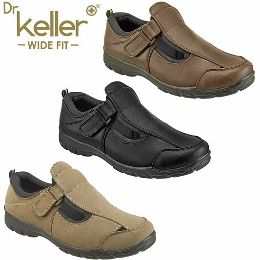 DR KELLER MENS WIDE FIT SANDALS LIGHTWEIGHT SUMMER CASUAL PADDED WALKING SHOES