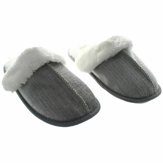 DR KELLER TESSA SOFT MULE LADIES WOMENS FLUFFY INSIDE TEXTILE CLOSED TOE WINTER SLIPPER