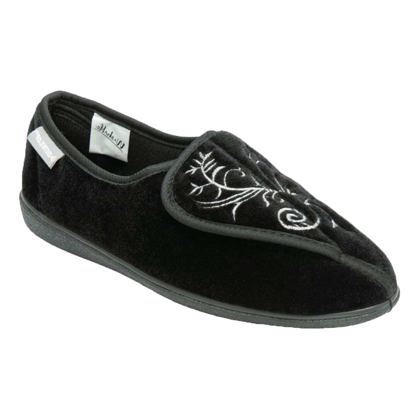 Ladies Dunlop Touch Fasten Memory Foam Orthopaedic Shoes Comfy Lounge Slippers