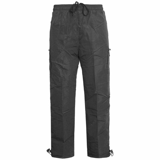 MENS FLEECE LINED THERMAL TROUSERS WINTER CASUAL ELASTICATED WAIST CARGO PANTS