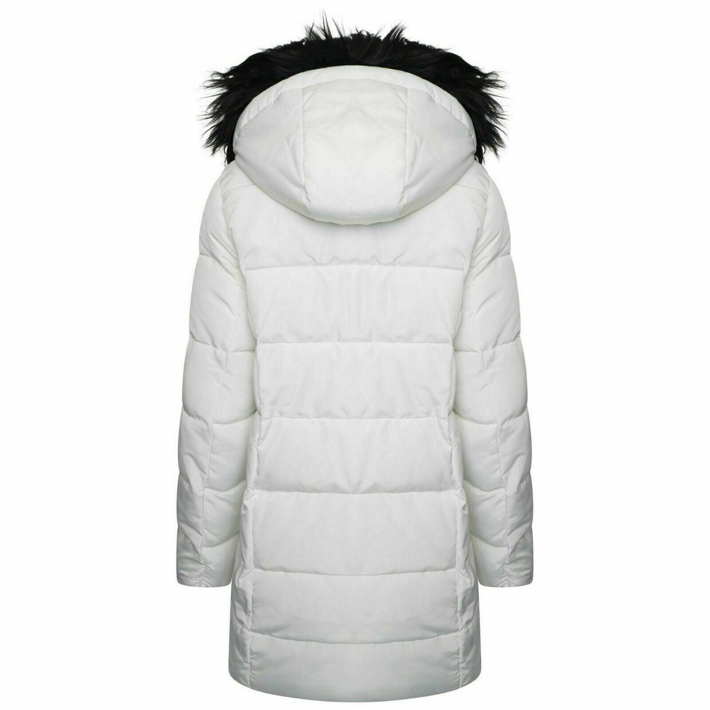 WOMENS QUILTED WARM HOODED WINTER PADDED JACKET ZIP WATER REPELLENT PUFFA COAT