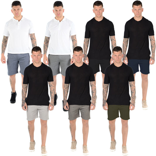 2 PACK MENS JOGGING SHORTS JERSEY FLEECE SWEAT BOTTOMS GYM RUNNING COMFY WORKOUT CASUAL SUMMER ACTIVEWEAR SHORTS