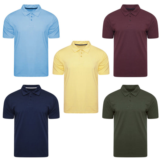 MENS COTTON POLO SHIRTS CLASSIC PLAIN SUMMER SHORT SLEEVE CASUAL TEE T SHIRT TOP (Perfect for Summer)