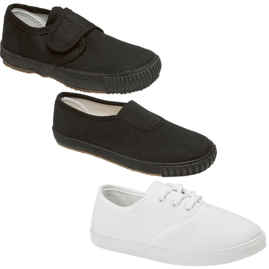 KIDS PE PUMPS SHOES CHILDRENS BOYS GIRLS UNISEX SCHOOL SPORTS TRAINERS PLIMSOLLS  School Shoes for Active Play (Boys, Girls, Unisex)