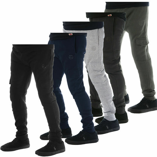 MENS SLIM FIT COMBAT JOGGERS TRACKSUIT BOTTOMS SWEAT PANTS JOGGING GYM TROUSERS