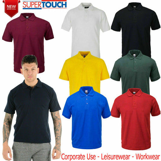 MENS POLO SHIRT CASUAL PLAIN T-SHIRTS ACTIVE SPORTS CLASSIC COLLARED PIQUE T TOP