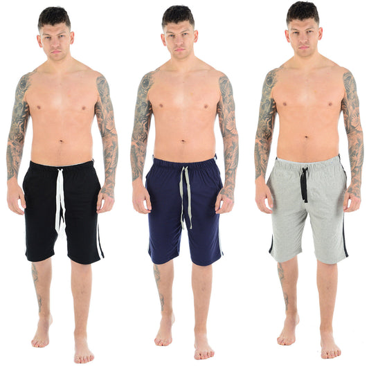 MENS CASUAL LOUNGE SHORTS POLY COTTON PJ BOTTOMS RELAXED FIT BREATHABLE SLEEPWEAR NIGHTWEAR PYJAMAS MULTI POCKETS