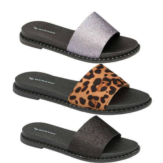 WOMEN SLIDERS LADIES OPEN TOE SUMMER SLIP ON CASUAL FLIP FLOPS SANDALS SHOES