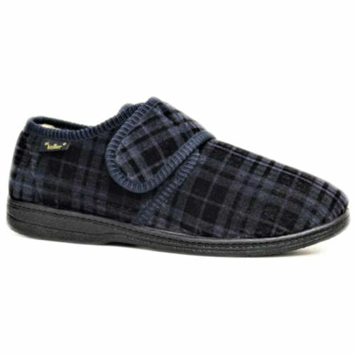 DR KELLER MENS SLIPPERS STRAP FLEECE UPPER WARM CUSHIONED CASUAL SLIP ON SHOES